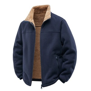 Chaqueta de lana gruesa y cálida para hombre, jersey con cuello y cremallera, sudadera para hombre, chaqueta de carcasa blanda para hombre - Product Image 1