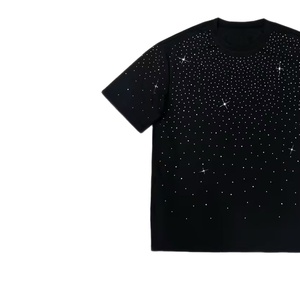 Camiseta de Verano para Hombre, de Manga Corta, Corte Cuadrado, con Estampado de Diamantes de Imitación y Cristales Brillantes - Product Image 3