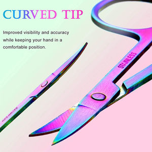 Ciseaux à ongles en acier inoxydable incurvés de qualité supérieure, lame tranchante, pointe durable, design carré pour la coupe des cuticules, outil de manucure de beauté - Product Image 2