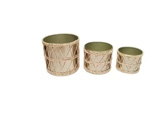 Lot de 3 supports de jardinière de sol en métal chromé argenté élégant personnalisé pour salon intérieur jardin usage domestique pots de fleurs jardinières - Product Image 5