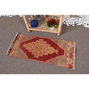 Alfombra tradicional ecológica de lana Kilim Vintage, diseño de retazos rojo y naranja, grande, 13x3 pies para comedor, respaldo de látex - Product Image 3