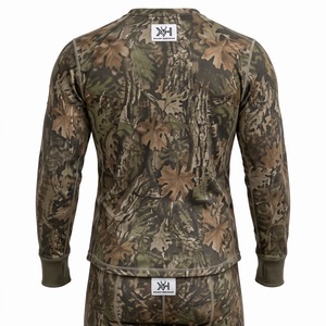 Ensemble de chasse deux pièces camouflage : haut et bas en tissu silencieux Whitetail 180 GSM, personnalisable OEM, vente en gros - Product Image 2