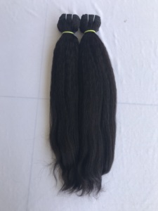 100% brut indien Temple vierge non traité 24 ''crépus droite doux Extensions de cheveux humains simple dessiné Double Machine trame 12 - Product Image 3
