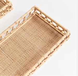 Plateau en rotin naturel pour le stockage des aliments Décoration de la maison Rectangle Thé Fabriqué au Vietnam de Sisu Artisanat - Product Image 3