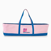 Sac de transport portable rose et bleu pour Mahjong américain avec logo personnalisé, grande capacité, en tissu, pour tuiles, supports et tapis de table