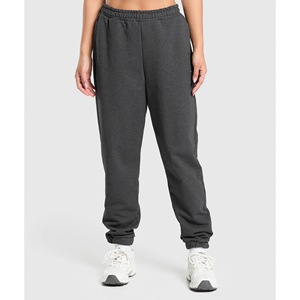 Pantalones de chándal de lana de algodón transpirable de alta calidad para mujer, pantalones de chándal con cintura elástica, puños de encaje, logotipo plano de seda a rayas - Product Image 3