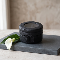 Pochette cosmétique ronde en PU de qualité supérieure personnalisable avec étui organisateur pour maquillage, huiles essentielles et petits objets en PVC