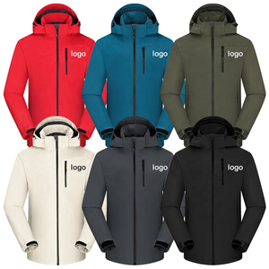 2025 gros personnalisé broderie Logo imperméable Softshell Bomber veste toile Polyester coupe-vent à capuche unisexe - Product Image 4