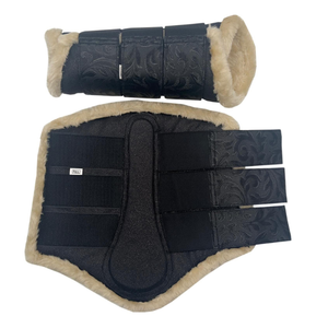 Ensemble de tapis de selle assortis à des couleurs personnalisées avec bonnet d'oreille et bottes de sécurité tendineuses assorties, ensemble de tapis de selle à paillettes - Product Image 6