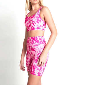 Vêtements de fitness de qualité supérieure ensemble de gymnastique collants ajustés femmes respirant meilleur produit 2 pièces ensemble femmes femmes ensembles coton - Product Image 1