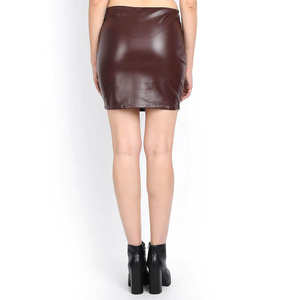 Women's <b>High</b> Quality Crocheted Leather Natural Waist Bodycon <b>Knee</b>-Length Skirt Anti-Static for Club Streetwear Casual Look - Product Image 6
