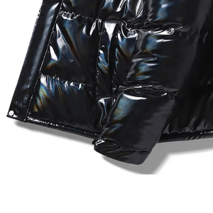 Chaqueta acolchada de alta calidad, estilo Streetwear, abrigo cálido de manga larga con cuello levantado y cremallera, Material polar para exteriores para hombres - Product Image 3