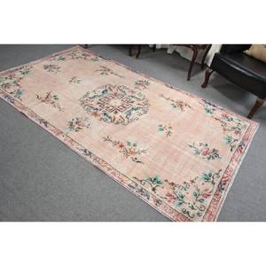 Vintage turc 4x8.6ft grand tapis classique Beige vert Patchwork Design laine matériel Latex Rectangle couloir pour la décoration de la chambre - Product Image 4