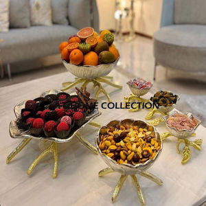 Regalos corporativos Acero inoxidable Brillante Pulido 3 en 1 Snacks Tazón para servir Colección de mango chapado en oro de nuevo diseñador - Product Image 3