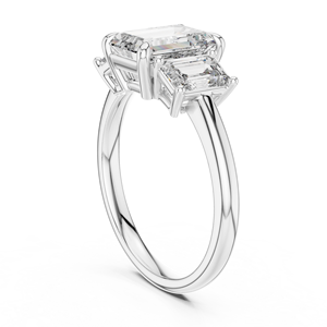 Luxury Classic Emerald Cut Diamond Three Stone Engagement Ring Rose Gold Alloy Elegant <b>Bridal</b> Wedding Jewelry for Women - Product Image 2