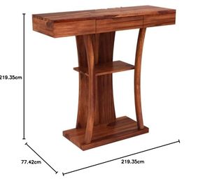 Table console pour salon Tables de foyer en bois massif pour entrée avec tiroir et étagère de rangement Table d'entrée latérale en bois - Product Image 2