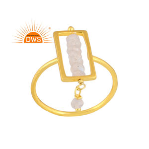 ทำด้วยมือ18K ชุบทอง925เงินสเตอร์ลิงประดับลูกปัดมูนสโตนสายรุ้งเครื่องประดับแบบวางซ้อนกันได้สำหรับผู้หญิงของขวัญสำหรับผู้หญิงสำหรับเธอ - Product Image 1