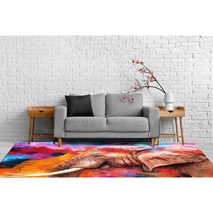 Alfombra con Estampado de Elefante: Moderna, Gruesa, Apta para Mascotas, con Pelo Suave - Product Image 3