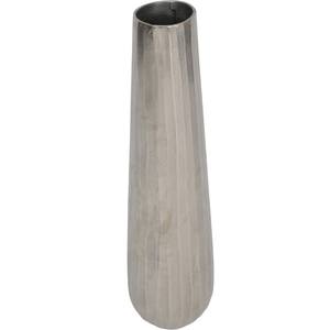 El icónico jarrón cónico de aluminio plateado Ripples es una pieza decorativa para el hogar hecha de aluminio con una plata - Product Image 2