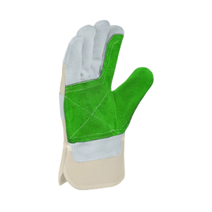 Prix usine Gants de travail en cuir de sécurité pour les mains Gants de travail en cuir de jardinage renforcés en cuir fendu à usage général - Product Image 4