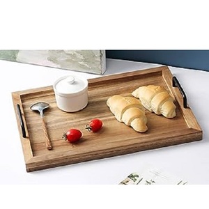Bandeja de madera Plato de madera a precio razonable Plato de diseño de hoja de madera maciza para restaurante Hotel Hogar Plato de postre - Product Image 5
