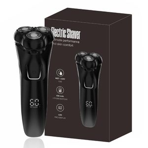 Rasoir électrique pour homme, rasoir rotatif sans fil, étanche, utilisation humide/sèche, charge USB, double lame de rechange, IPX7, lavable au jet d'eau - Product Image 3