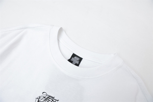 เสื้อเชิ้ตแขนสั้นทรงหลวม280ก. สำหรับผู้ชายผ้าฝ้ายลายตัวอักษรแฟนซีคุณภาพสูง - Product Image 3