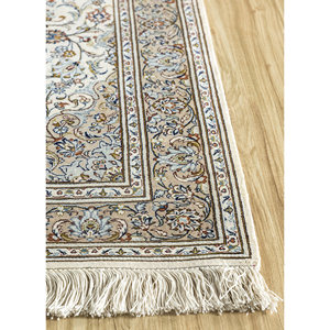Tapis en soie noués à la main Gulmarg, gris et noir, motifs rectangulaires en patchwork, pour la maison, le salon, la chambre, le couloir - PKPS-56 - Product Image 4