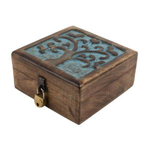 Caja de almacenamiento de madera con forma personalizada con Árbol de la vida, diseño tallado a mano, contenedor de almacenamiento de joyería de calidad superior, caja de madera - Product Image 2