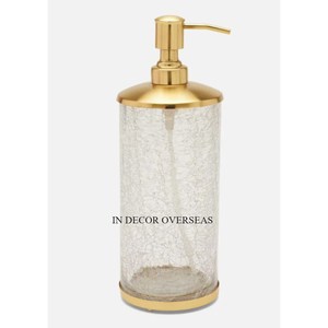 Look élégant Unique Fantaisie Texture Argent Brillant Poli Meilleur Distributeur De Savon Liquide En Métal De Qualité Avec Design Papillon Doré - Product Image 2