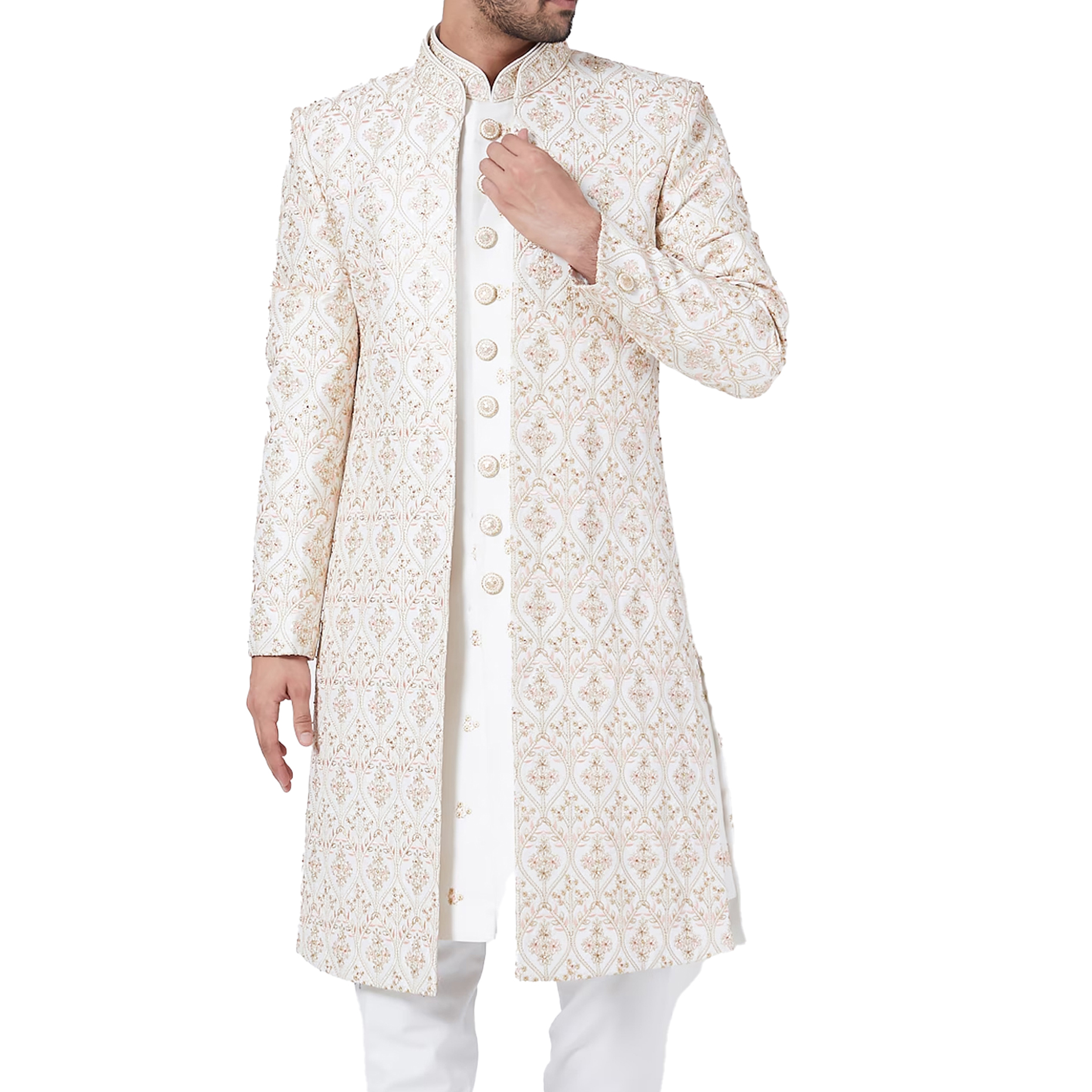 Traje Festivales Diwali Kurta Hombre KISAH - Algodón, Manga Larga, Estilo Étnico, Ideal Fiestas Ropa Etnica India Hombre