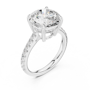 Anillo de moissanita con ajuste Halo de 18K en oro blanco - Product Image 3