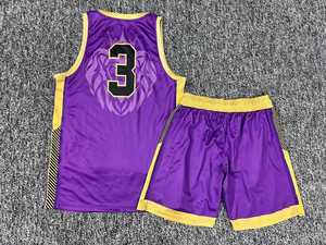 Ensemble de maillots de basket-ball sublimés personnalisés, dégradé brun et blanc, col en V, sans manches, respirant, en maille, uniforme unisexe pour adultes - Product Image 3