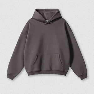 Men's Oversize Hooded Sweatshirt Solid Color Pocket Fleece Casual Autumn Wear 100% Cotton Knitted Long Sleeve 2027 - Product Image 4