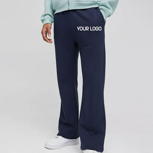 Pantalon de survêtement ample en coton épais 100 % personnalisé, couleur unie, style décontracté, pour la gym et le quotidien, pour homme - Product Image 4