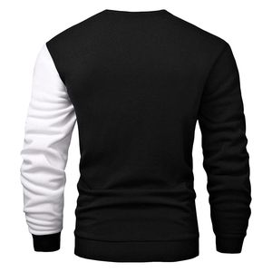 High Quality Custom Logo Men Crewneck <b>Stripped</b> Fleece Embroidered Polyester Cotton Men's Hoodies - Product Image 3