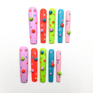 Marbarivada - Juego de 10 Uñas Postizas Acrílicas de Lujo en 3D, Forma Cuadrada Larga, con Pegamento para Decoración de Uñas - Product Image 5