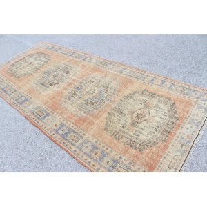 Alfombra de 4.7x10.9 pies, Alfombra Turca Vintage Grande, Alfombra de Lana Naranja - Product Image 4