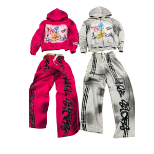 Survêtement hommes femmes décontracté survêtement ensemble Streetwear mode athlétique tenue à la mode pull pantalon survêtement - Product Image 1