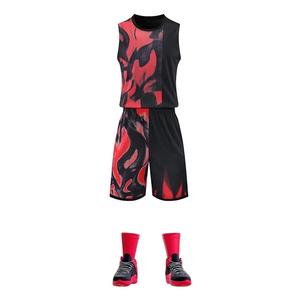 Ensemble de maillot de basket-ball pour homme adulte, 100% polyester, respirant, séchage rapide, taille plus, manches courtes, personnalisable avec le nom de l'équipe et le logo - Product Image 3