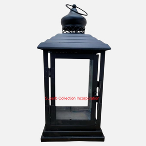 Luxury Design Stainless Steel Candle <b>Lantern</b> With Wood Top & Glass Panels Modern Handcrafted Decorative <b>Lantern</b> For Indoor - Product Image 5