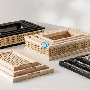 Bandejas de Mimbre Hechas a Mano de Estilo Japonés, Bandejas de Servicio de Mimbre Natural de Alta Calidad para Decoración de Postres - Product Image 2