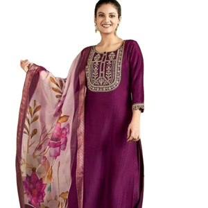 Listo para comprar Salwar Kameez de diseño, estilo islámico, muy hermoso, en tela de rayón, tallas S a XXL, largo hasta la rodilla, a precio de mayorista. - Product Image 1