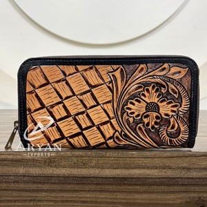 2025ใหม่กระเป๋าคลัทช์สำหรับผู้หญิงทำมือหนังแท้แบบแฮนด์เมดกระเป๋าเงินสำหรับใส่บัตรแบบบล็อค RFID - Product Image 1