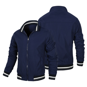 Wholesale Customized <b>Men</b> Bomber <b>Jackets</b> <b>Canvas</b> Stand Collar Front Logo Waterproof Breathable All Sizes Available - Product Image 3