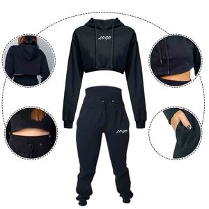 Conjuntos Deportivos Casuales de Invierno para Mujer al por Mayor, Estampados o Lisos, Transpirables, de Secado Rápido, 100% Poliéster, Último Diseño Unisex 2 en 1 - Product Image 1