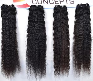 Vente en gros de cheveux humains vierges indiens Remy à double trame non traités, faisceaux de cheveux crépus bouclés lâches - Product Image 4