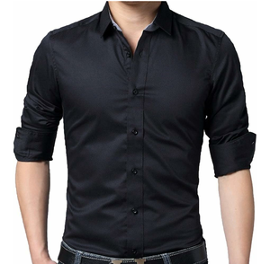 เสื้อเชิ้ตผู้ชายผ้าฟลานเนลผสมโพลีเอสเตอร์/คอตตอน ระบายอากาศ ป้องกันรอยยับ แขนยาว ลายพิมพ์เรียบ สไตล์ลำลอง ธุรกิจ ปกติ ซิป - Product Image 6