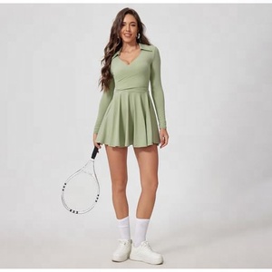 Uniforme personalizado para torneo de tenis, camiseta transpirable y elástica con falda y pantalones cortos, ropa profesional para clubes. - Product Image 4