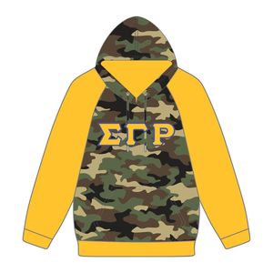 Sigma Gamma Rho Camo corps or manches raglan pull à capuche coton SGRho grec sororité personnalisé Divine neuf HBCU vêtements - Product Image 2